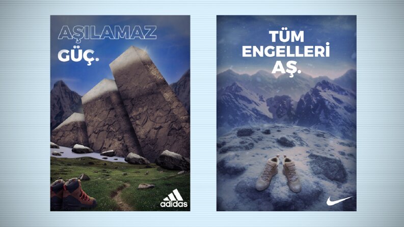 Nike x Adidas - Reklam Savaşları Konseptli Afiş Tasarımları