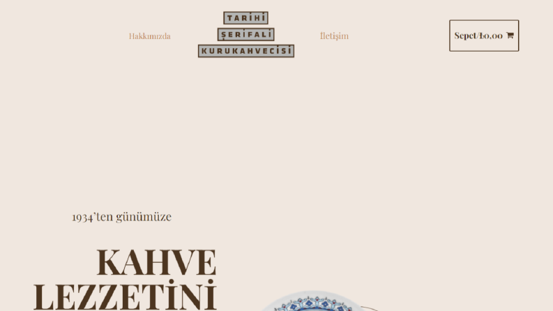 Şerifali türk kahvesi web yazılımını yaptım
