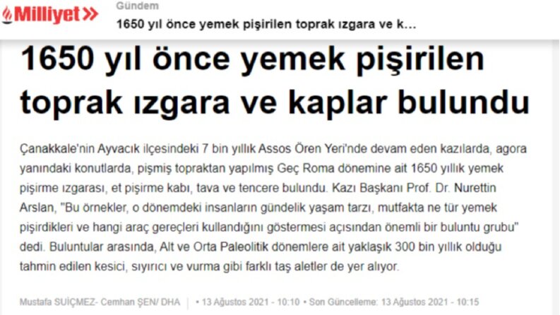 Ulusal basın yayımlanan haber 