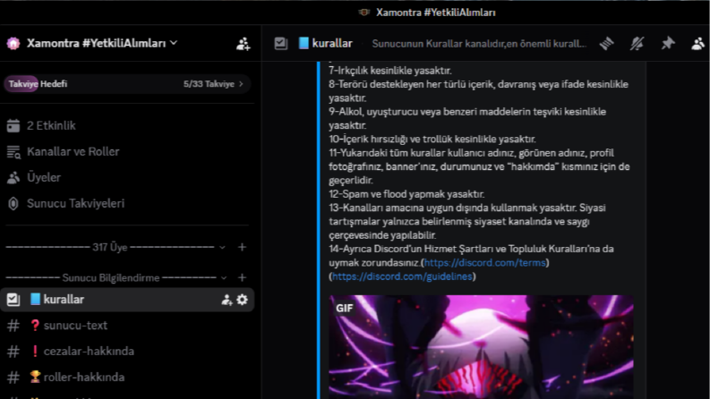 Discord Sunucusu Tasarımı