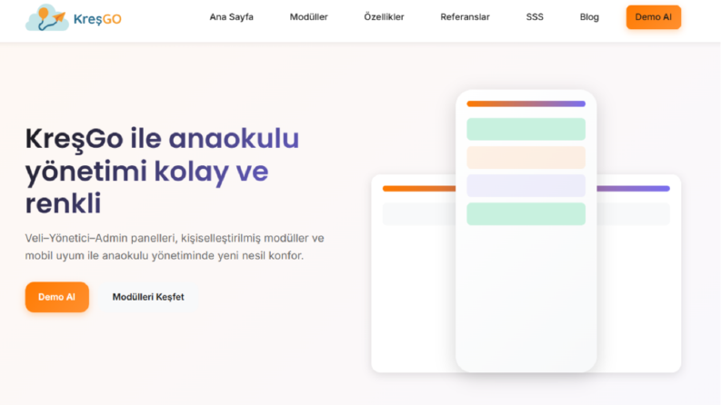 KreşGO - Uygulama Tanıtım Web Sitesi