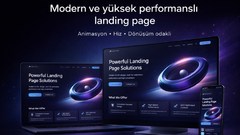 Modern ve animasyon odaklı landing page deneyimi