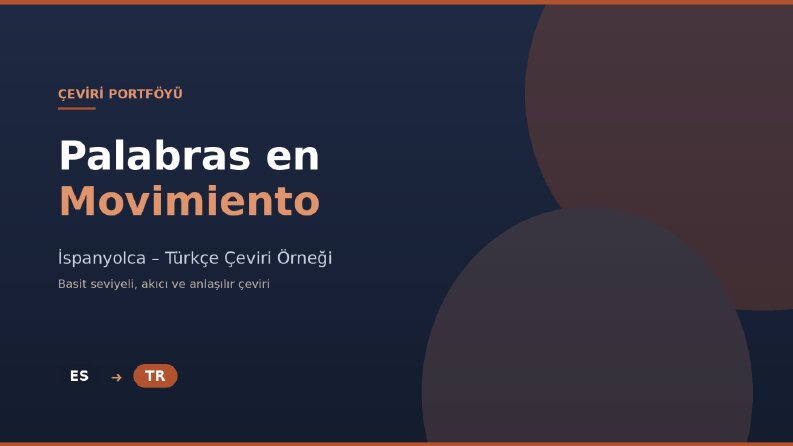 Palabras en Movimiento — İspanyolca→Türkçe Çeviri Örneği
