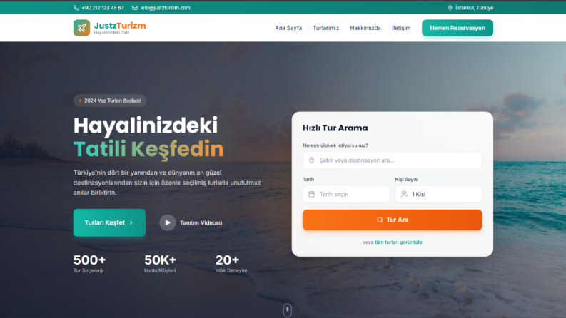 Örnek turizm web sitesi