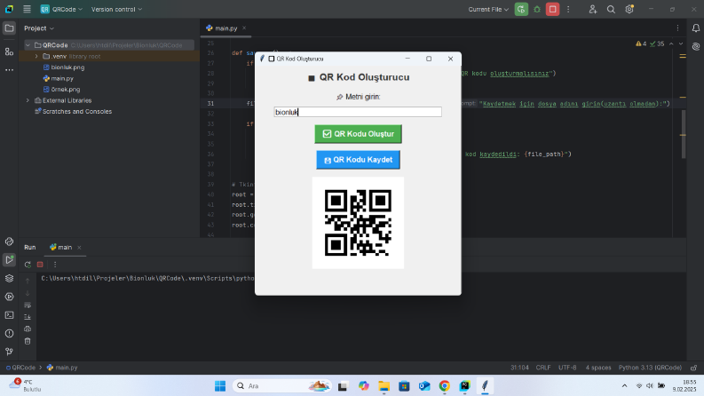 Python ile QRCode oluşturucu