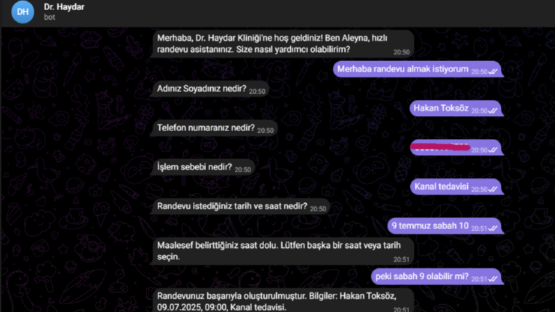 Diş Kliniği - Telegram Chatbot