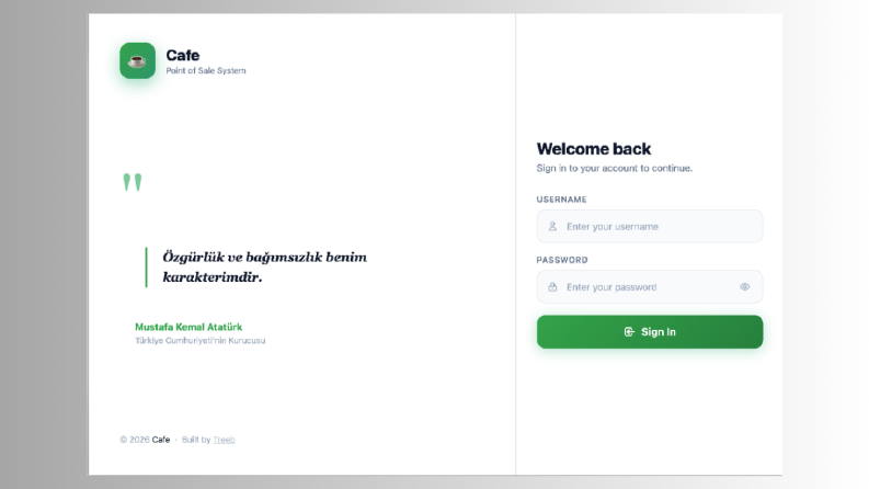 Kafe POS Sistemi – Full-Stack Satış Noktası Uygulaması