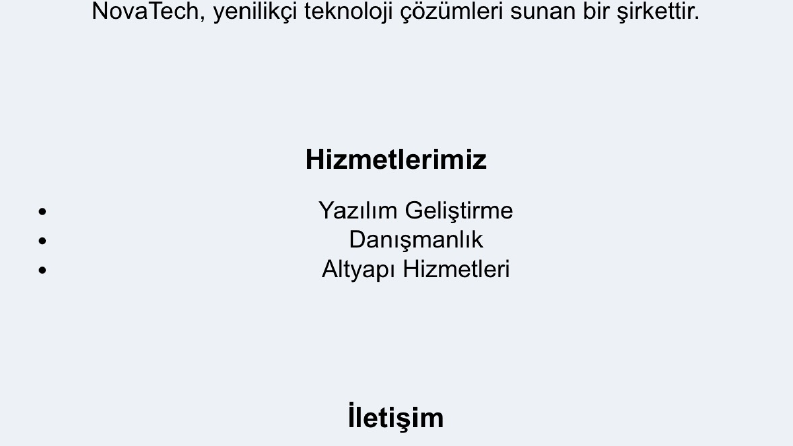 NovaTech Kurumsal Web Sitesi – Teknoloji Şirketi