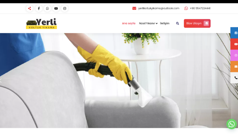 Yerli Koltuk Yıkama İçin Yaptığımız Web Site