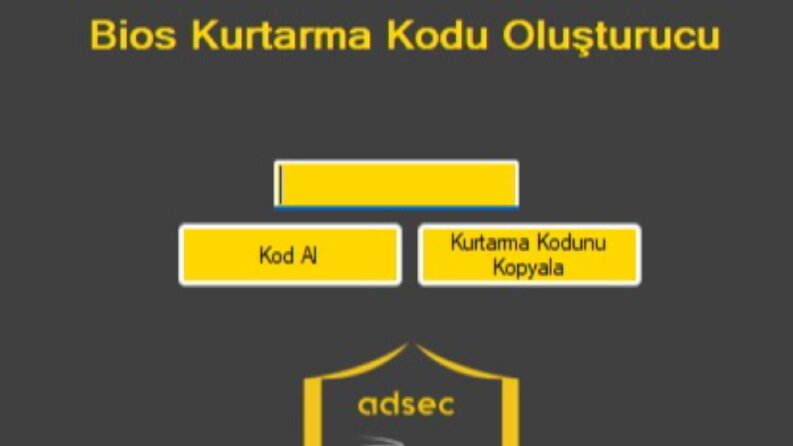 BIOS Kurtarma Kodu Oluşturucu