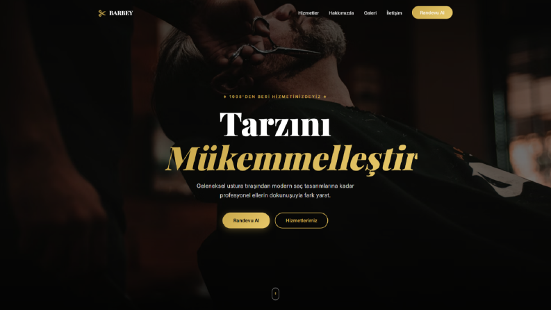 Berber & Kuaför Web Sitesi Tasarımı