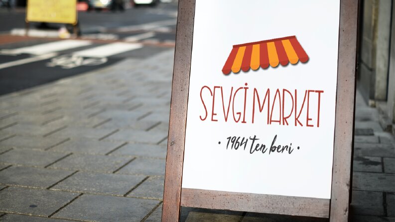 Sevgi Market Logo Çalışması