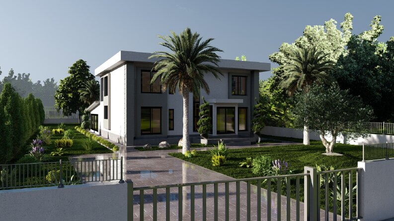 Villa Bahçesi – 3D Peyzaj ve Render Çalışması