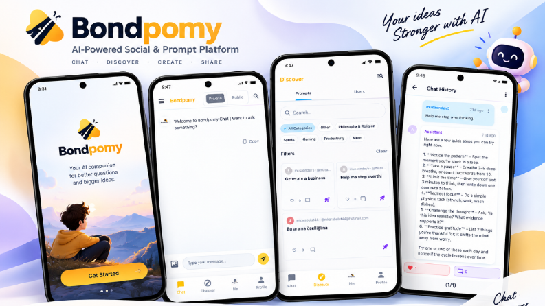 Bondpomy – AI-Powered Social & Chat Mobile App