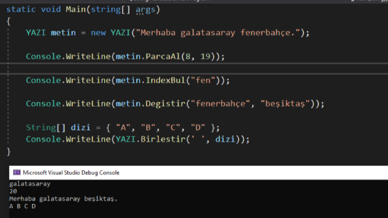 C# - String fonksiyonları manuel tanımlama