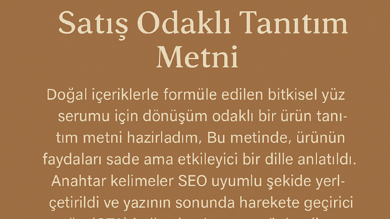 Bitkisel Yüz Serumu – Satış Odaklı Tanıtım Metni