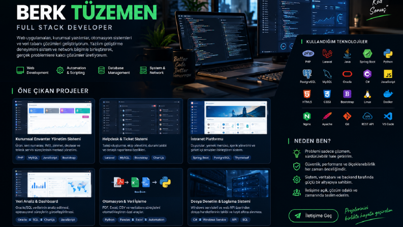 İşinizi Kolaylaştıran Özel Web Yazılımları Geliştiriyorum
