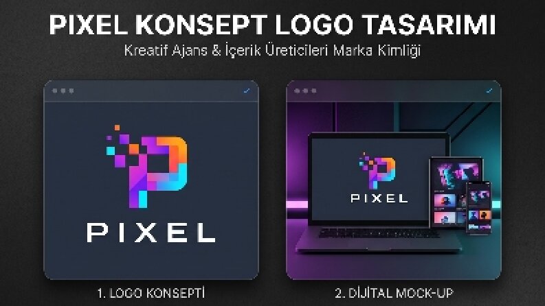 Dijital Ajans ve İçerik Üreticileri İçin Logo (PIXEL)