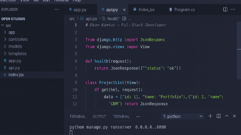 Kurumsal Web Uygulaması – Django & .NET Core