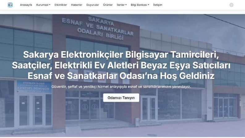 Esnaf Odası Kurumsal Web Sitesi ve Yönetim Paneli