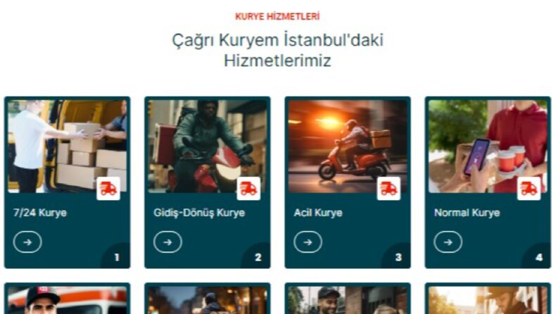 kurye web sitesi görüntüleri