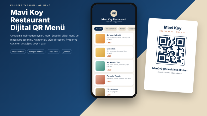 Mavi Koy - Konsept Dijital QR Menü