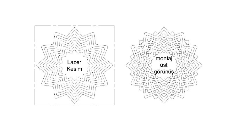Dekoratif Lazer Kesim Ürün İmalat Çizimleri