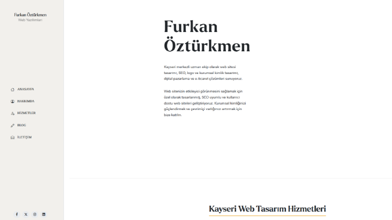 Kişisel Web Sitesi Tasarımı