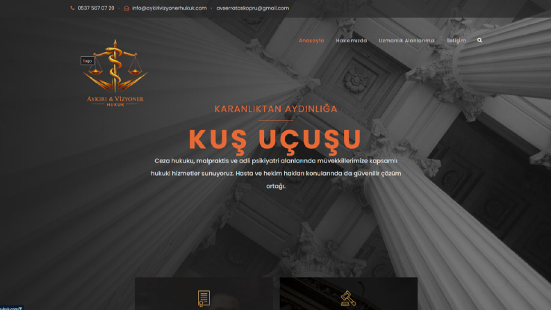Aykırı & Vizyoner Hukuk Web Sitesi Kurulumu