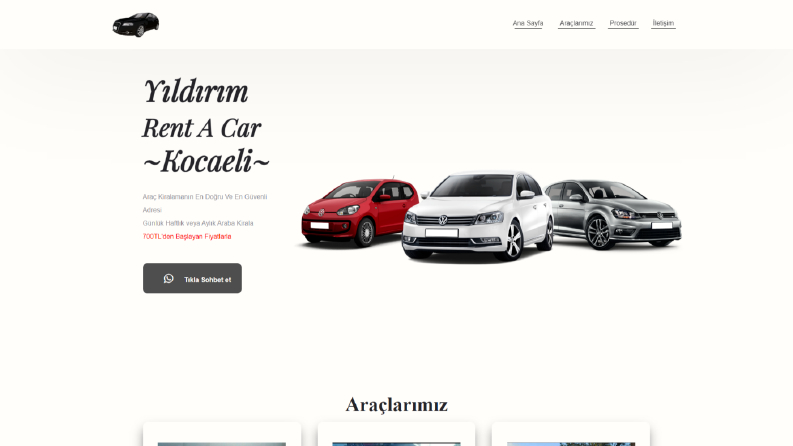 Web Sitesi Tasarımlarım