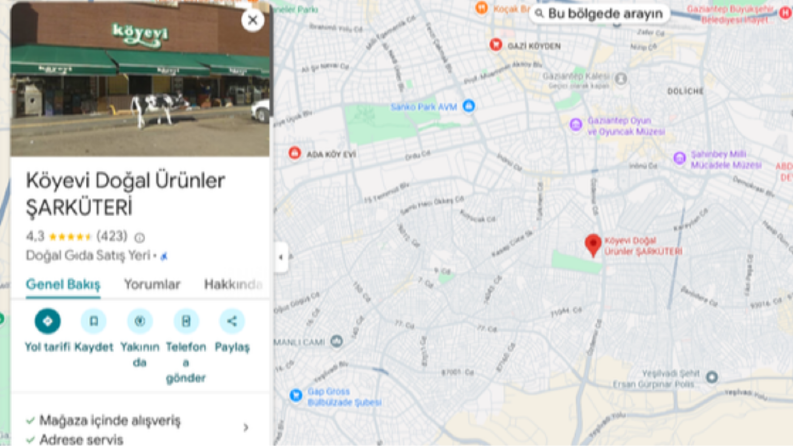 Google harita kaydı