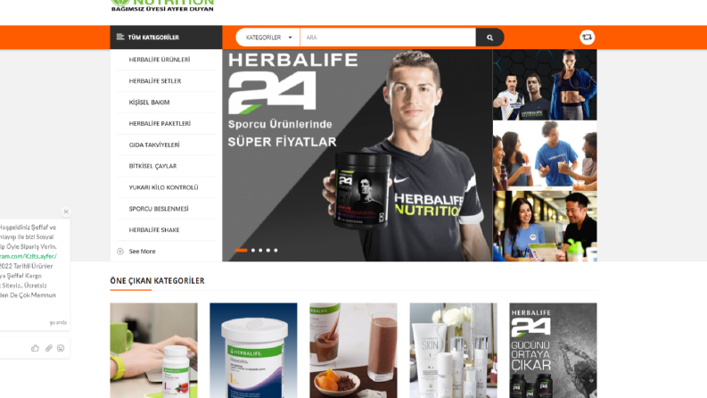 Herbalife E-Ticaret Sitesi Tasarımı
