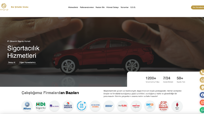 Borgrup için hizmet tanıtım websitesi