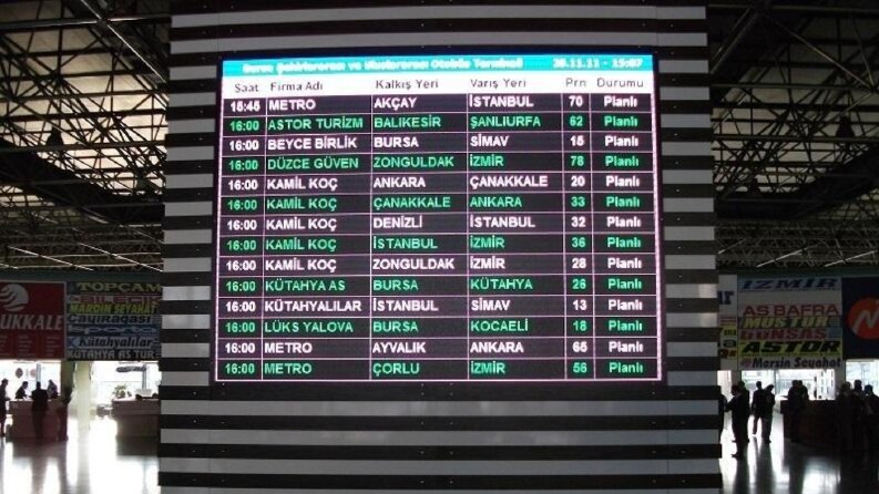 Bursa Terminali Yolcu Bilgilendirme