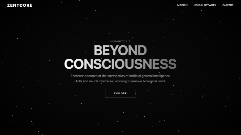 ZentCore – AGI ve Neural Interface Temalı Futuristik Pages