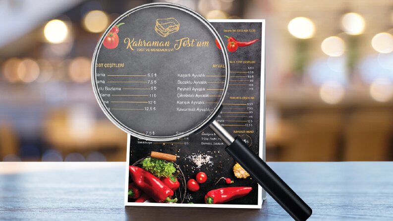 Kahraman Tost'um Menü Tasarımı