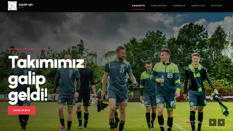 Spor Kulüpleri İçin Responsive Web Site