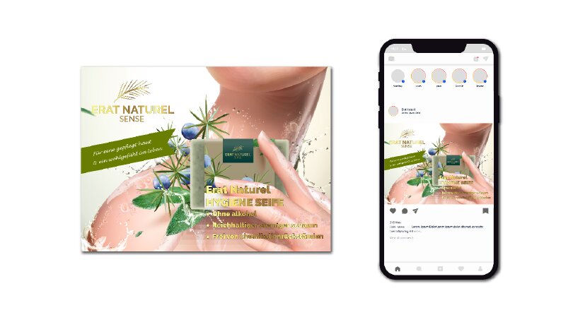 Erat naturel için sosyal medya tasarımı