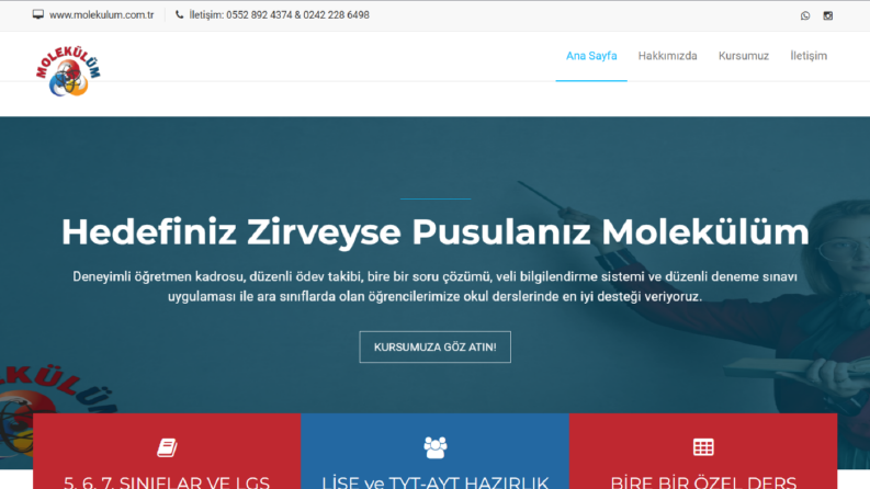 Molekülüm Özel Kurs Web Site Tasarımı