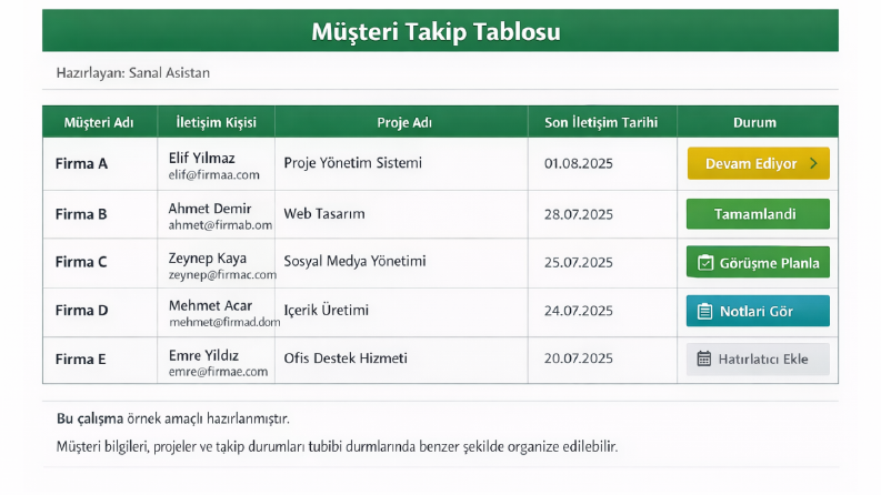 Müşteri ve Proje Takip Sistemi