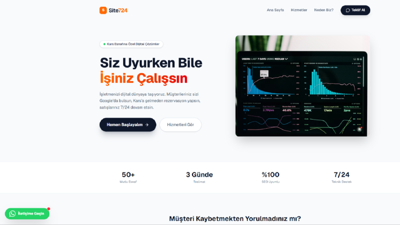 Site724 - Modern & Hızlı Kurumsal Web Yazılım Projesi