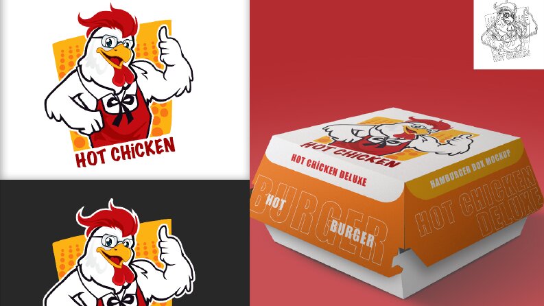 Hot chicken konsept logo tasarımı