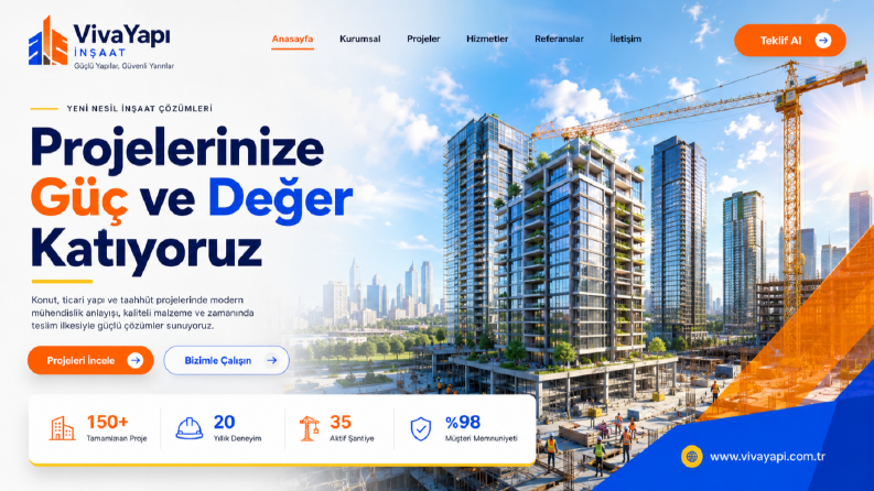 Viva Yapı – İnşaat Firması Web Tasarımı