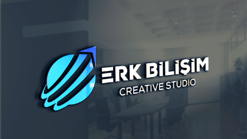 ERK BİLİŞİM 3D Logo Mock-Up Çalışması