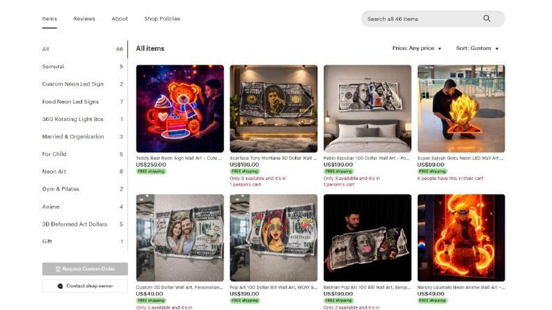 Etsy Mağaza Kurulumu ve Ürün Yükleme Çalışması