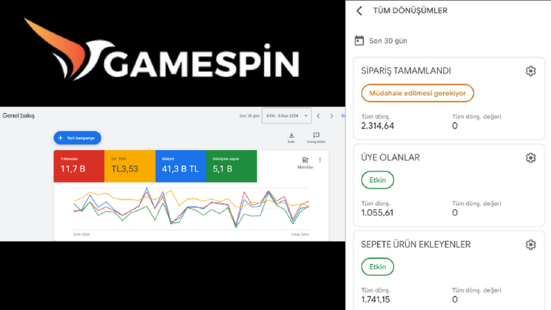 gamespin.com.tr - Yüksek Performanslı Google Ads Yönetimi