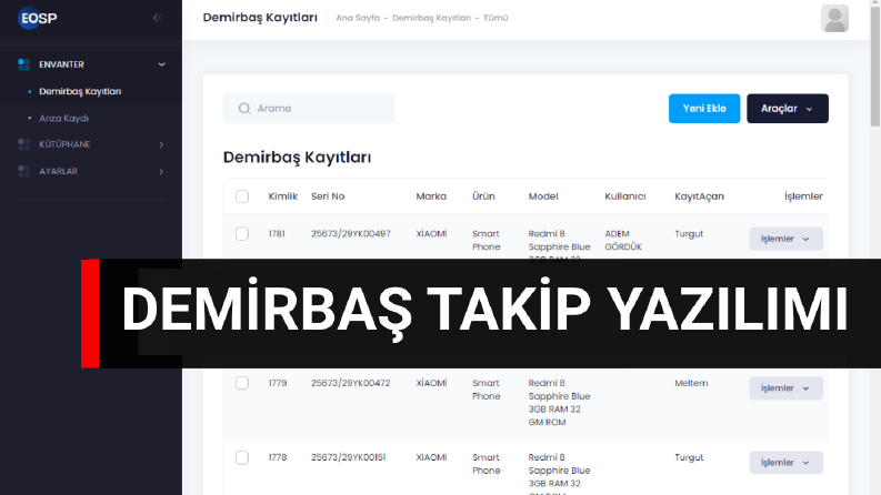 Demirbaş Takip Yazılımı