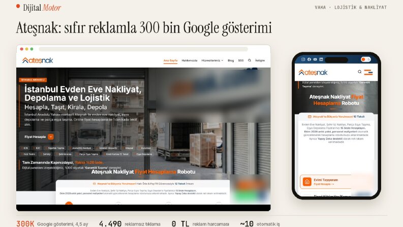 Ateşnak - Reklamsız Müşteri Getiren Nakliyat Sitesi