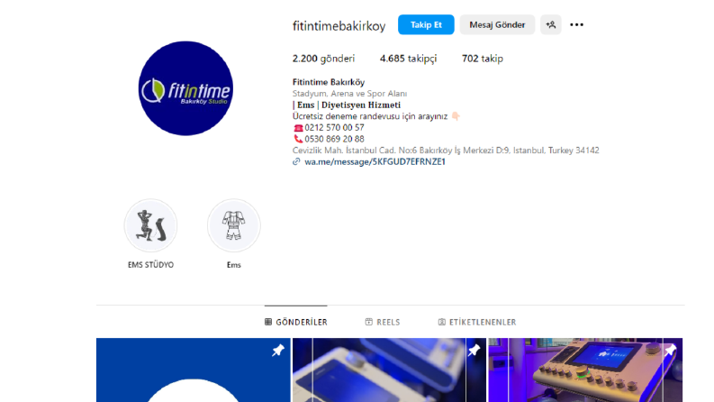Fitintime Bakırköy Sosyal Medya Yönetimini yapıyorum