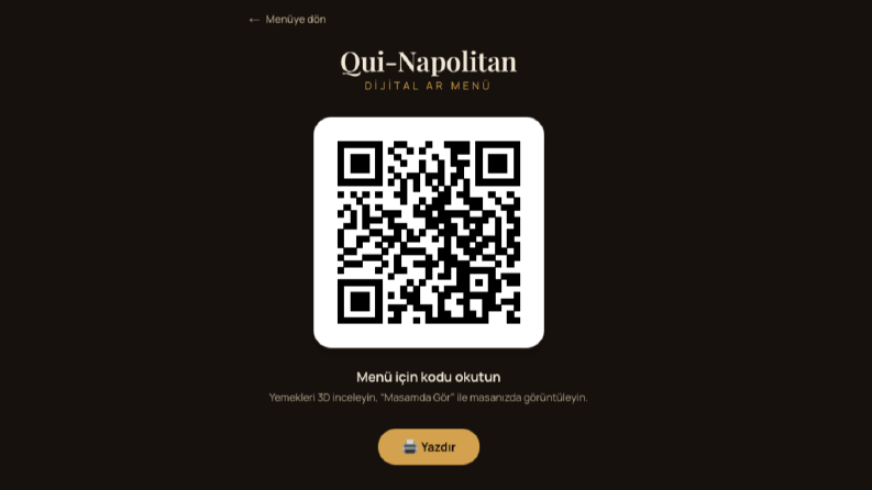 Gelişmiş QR Menü Tasarımı
